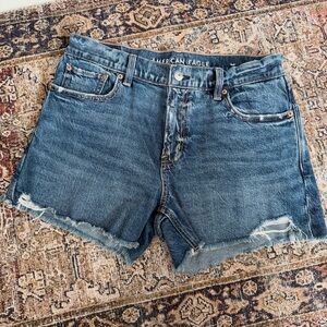 American Eagle Outfitters Distressed Denim Blue Jean Shorts